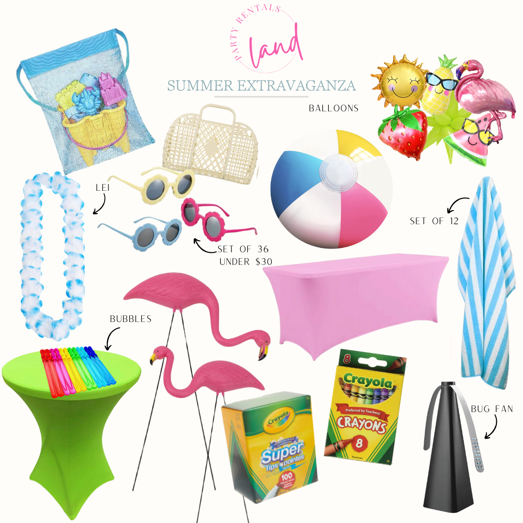 Collage of Summer Extravaganza Party Essentials